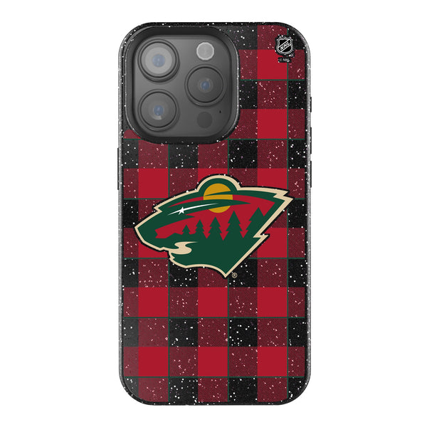 Minnesota Wild Plaid iPhone Bling Phone Case