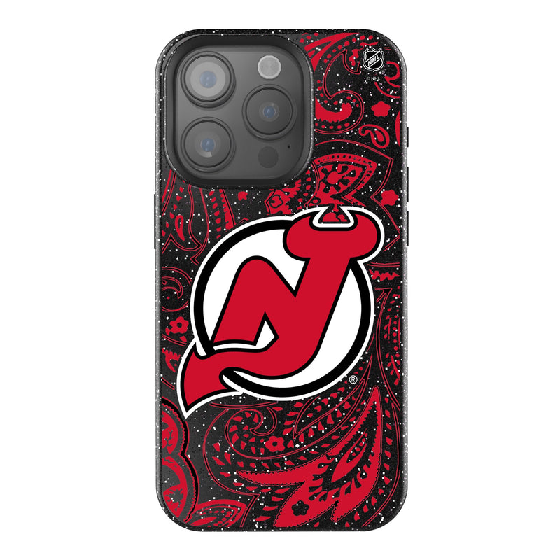 New Jersey Devils Paisley iPhone Bling Phone Case