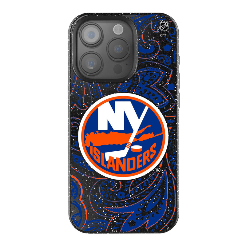 New York Islanders Paisley iPhone Bling Phone Case