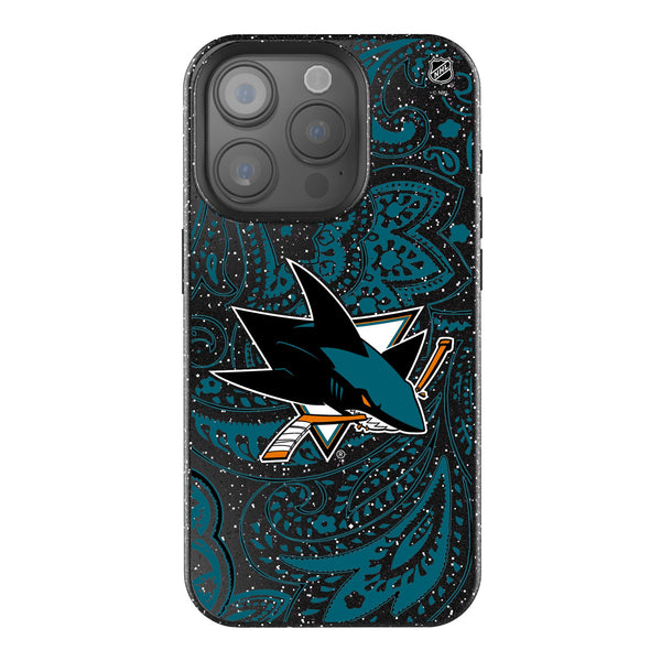 San Jose Sharks Paisley iPhone Bling Phone Case