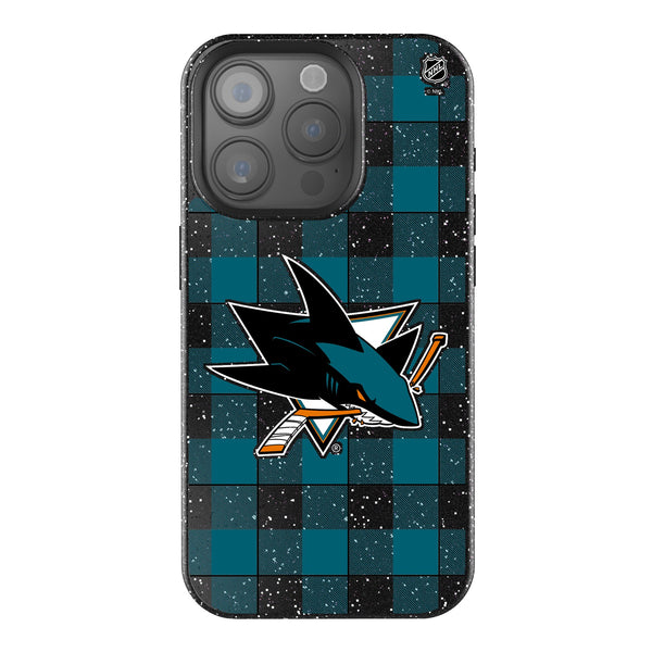 San Jose Sharks Plaid iPhone Bling Phone Case