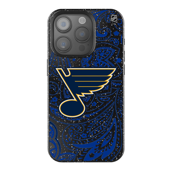 St. Louis Blues Paisley iPhone Bling Phone Case