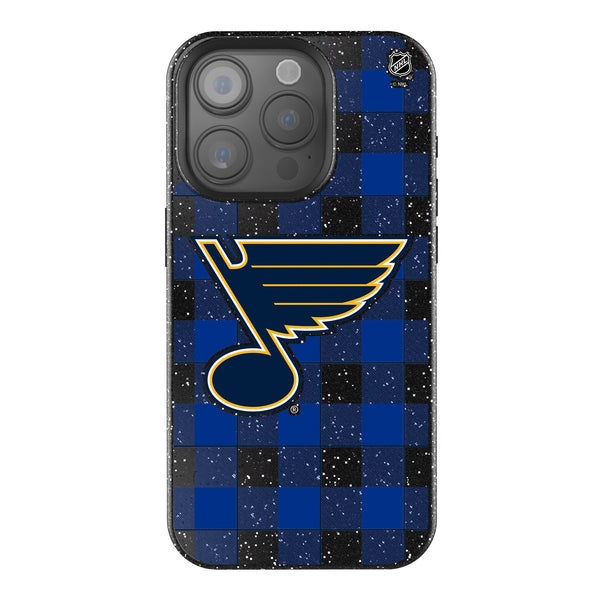 St. Louis Blues Plaid iPhone Bling Phone Case