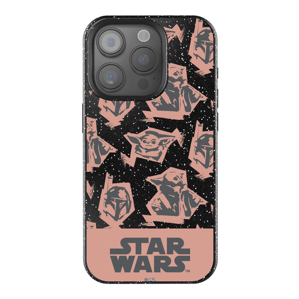 Star Wars: The Mandalorian Grogu Pattern iPhone Bling Phone Case