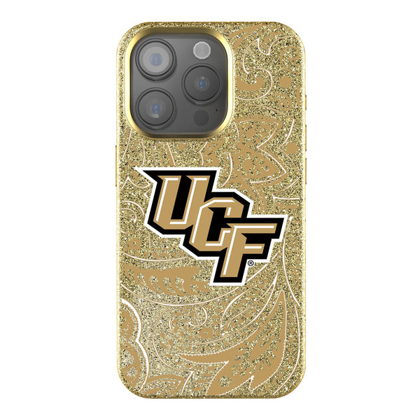 University of Central Florida Golden Knights Paisley iPhone Bling Phone Case