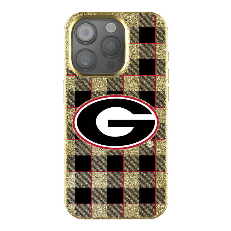 University of Georgia Bulldogs Plaid iPhone Bling Phone Case for Apple iPhone