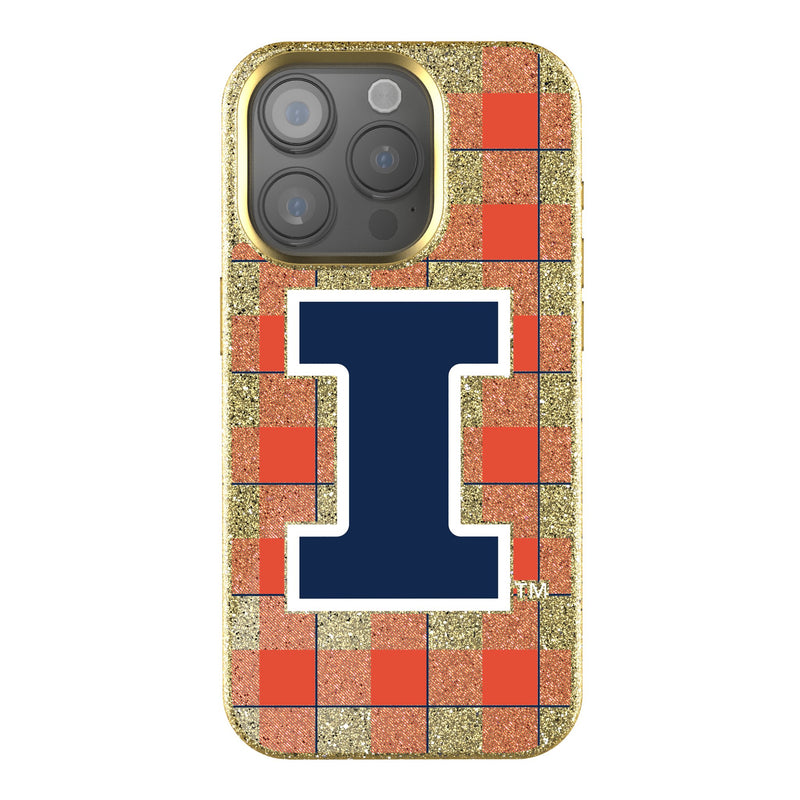 University of Illinois Fighting Illini Plaid iPhone Bling Phone Case