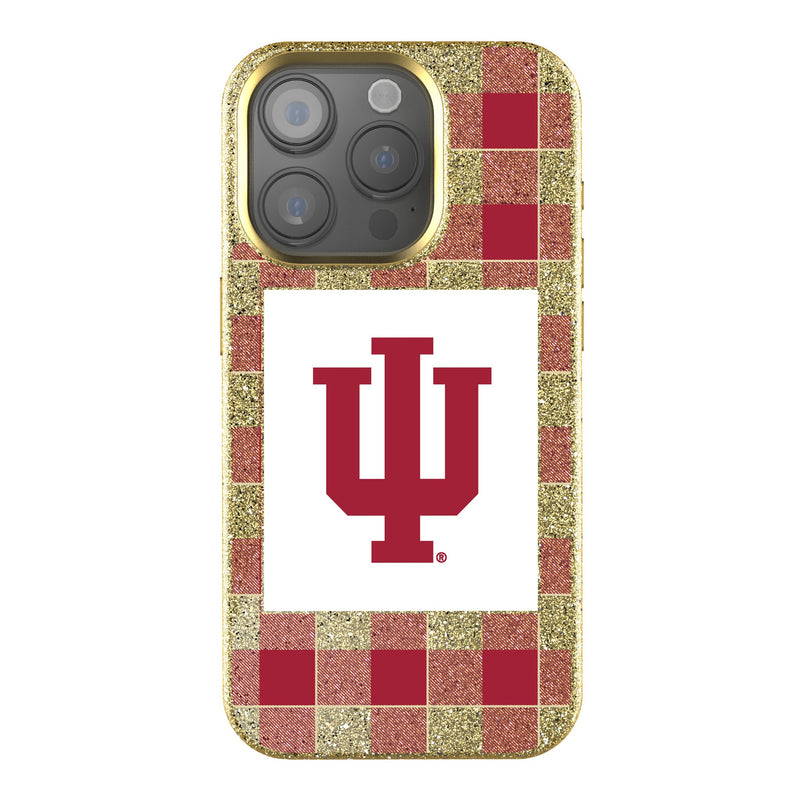 Indiana University Hoosiers Plaid iPhone Bling Phone Case for Apple iPhone