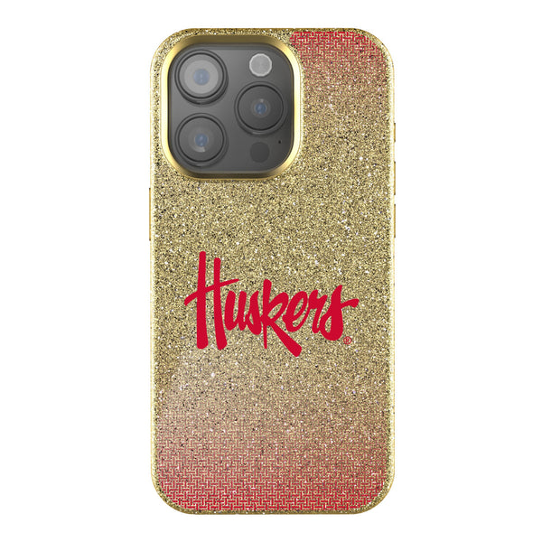 University of Nebraska Huskers Linen iPhone Bling Phone Case for Apple iPhone