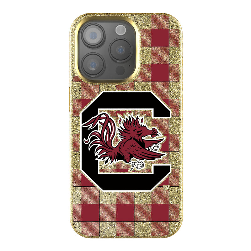 University of South Carolina Gamecocks Plaid iPhone Bling Phone Case