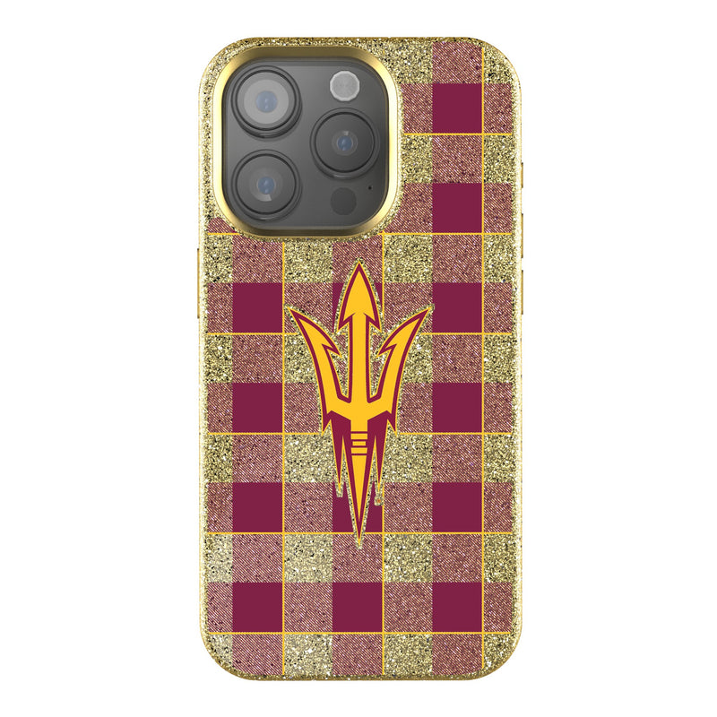 Arizona State University Sun Devils Plaid iPhone Bling Phone Case for Apple iPhone