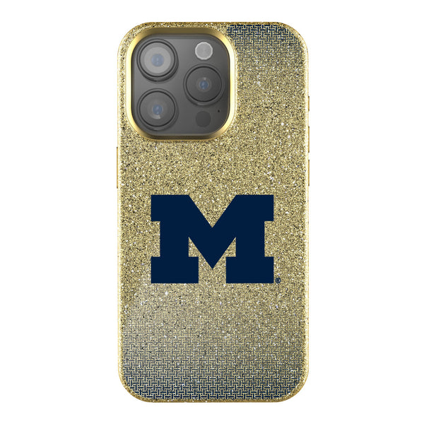 University of Michigan Wolverines Linen iPhone Bling Phone Case for Apple iPhone