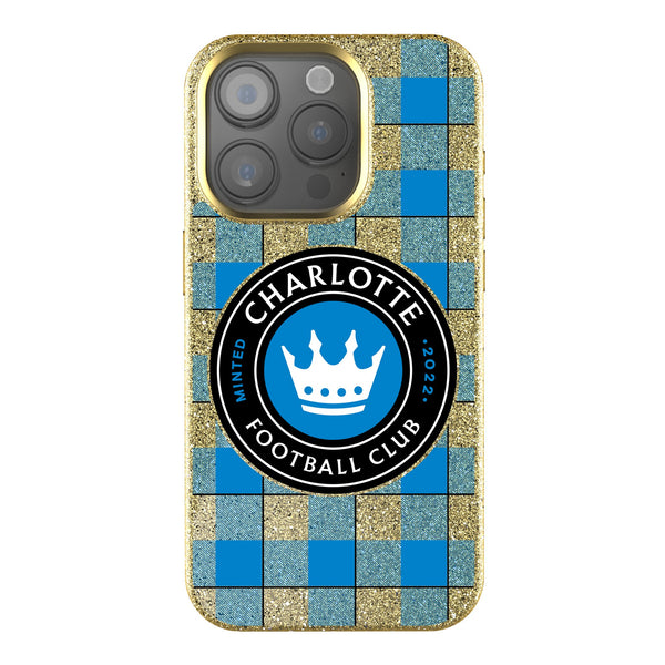 Charlotte FC  Plaid iPhone Bling Phone Case