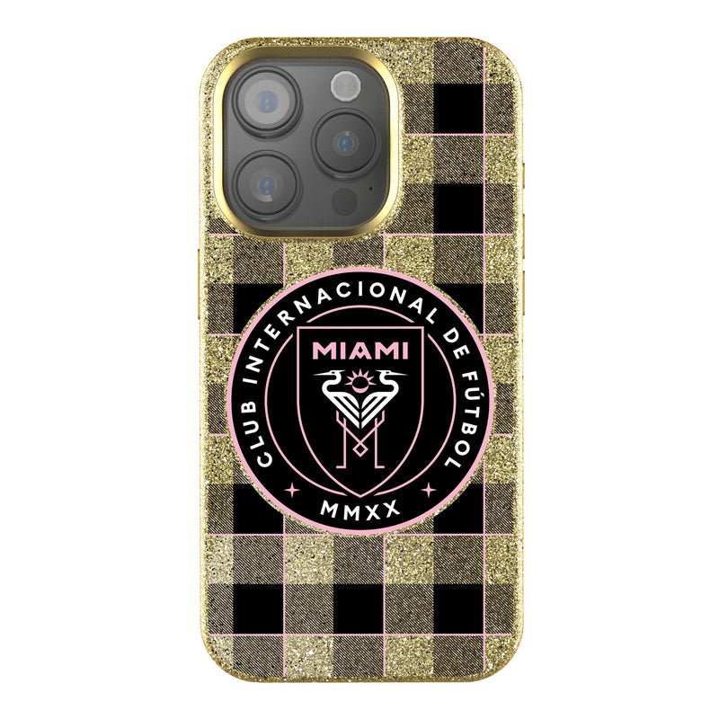 Inter Miami CF  Plaid iPhone Bling Phone Case