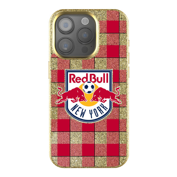 New York Red Bulls  Plaid iPhone Bling Phone Case