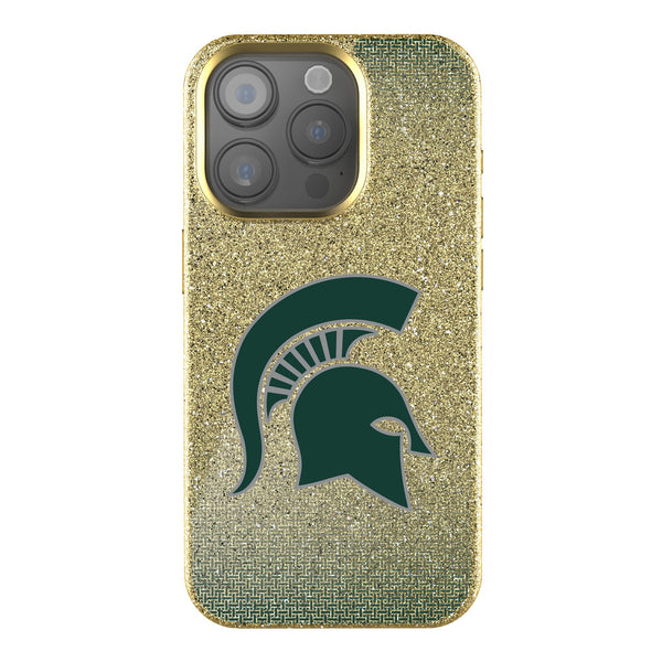 Michigan State University Spartans Linen iPhone Bling Phone Case for Apple iPhone