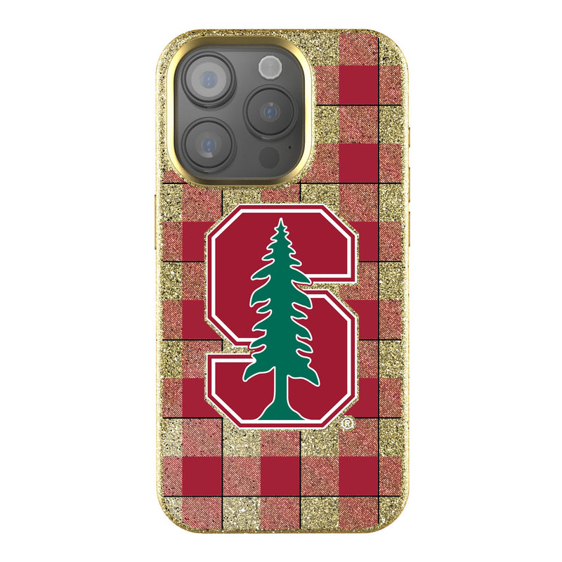 Stanford University Cardinal Plaid iPhone Bling Phone Case