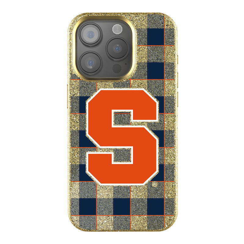 Syracuse University Orange Plaid iPhone Bling Phone Case