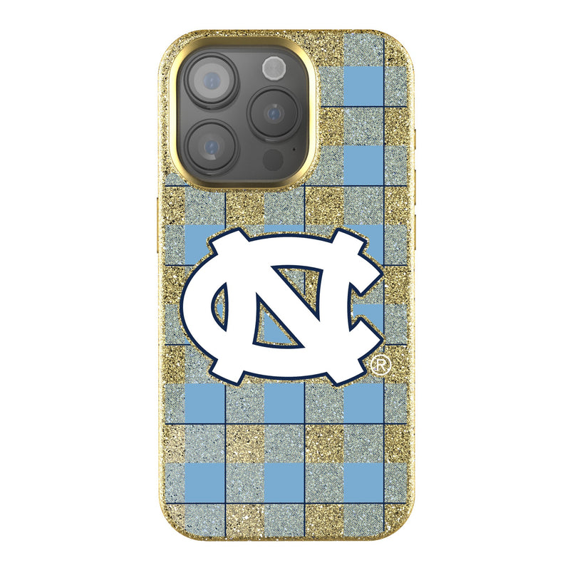 University of North Carolina Tar Heels Plaid iPhone Bling Phone Case