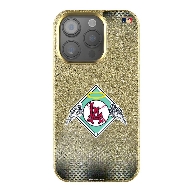 LA Angels 1961-1965 - Cooperstown Collection Linen iPhone Bling Phone Case for Apple iPhone