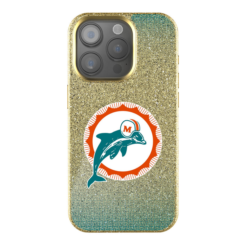 Miami Dolphins 1966-1973 Historic Collection Linen iPhone Bling Phone Case for Apple iPhone