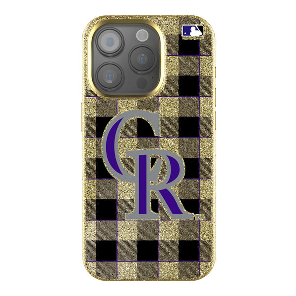 Colorado Rockies Plaid iPhone Bling Phone Case