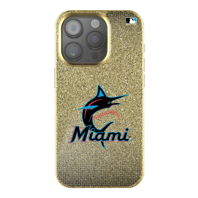 Miami Marlins Linen iPhone Bling Phone Case for Apple iPhone