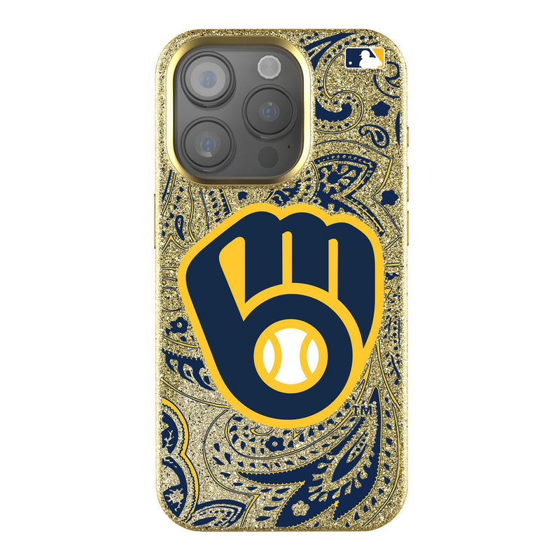 Milwaukee Brewers Paisley iPhone Bling Phone Case