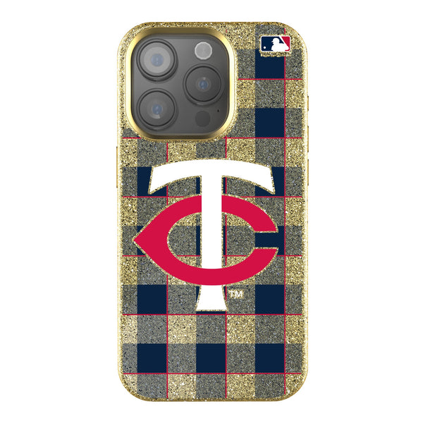 Minnesota Twins Plaid iPhone Bling Phone Case