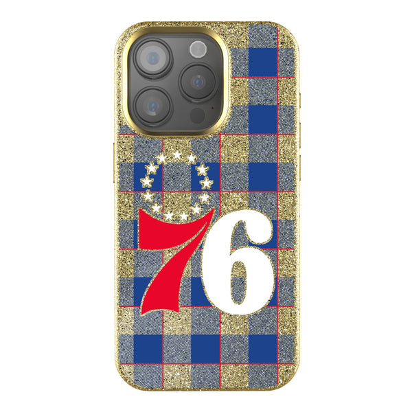 Philadelphia 76ers Plaid iPhone Bling Phone Case