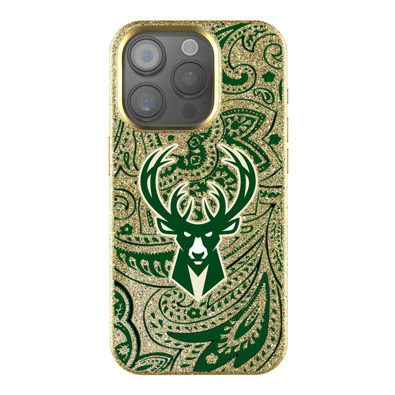 Milwaukee Bucks Paisley iPhone Bling Phone Case