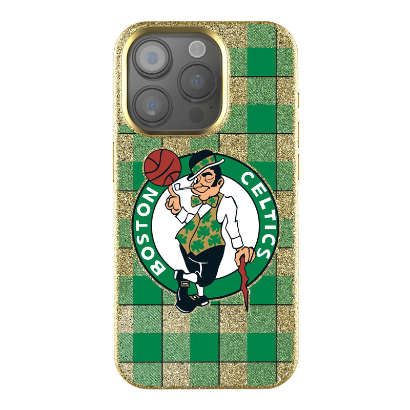 Boston Celtics Plaid iPhone Bling Phone Case