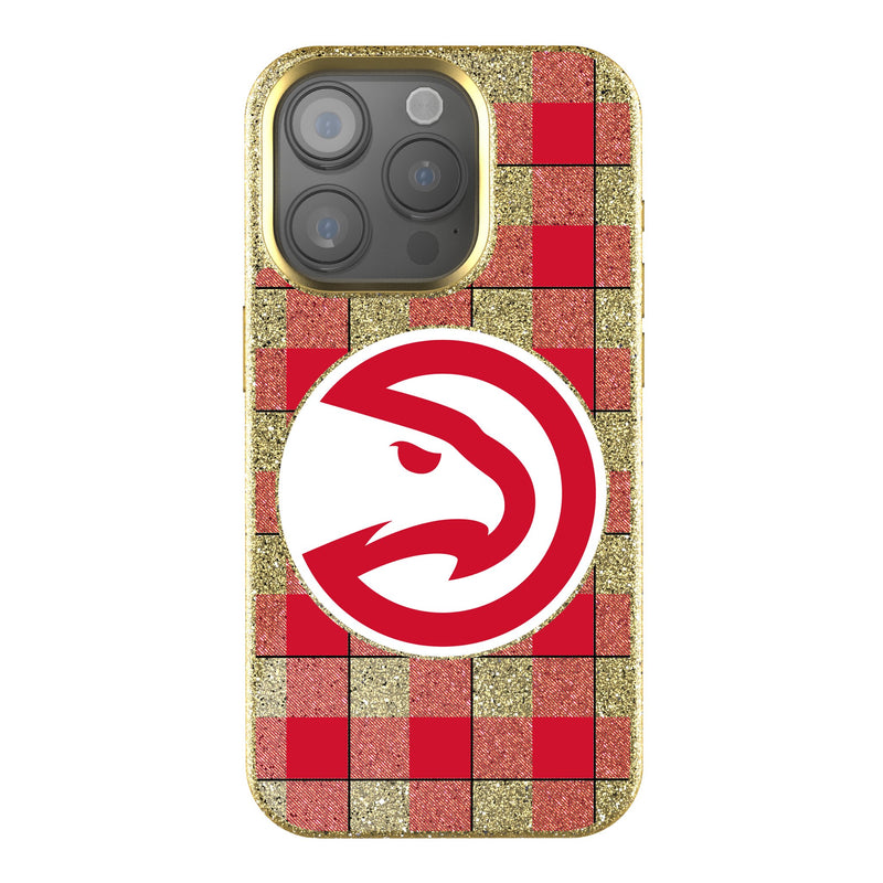 Atlanta Hawks Plaid iPhone Bling Phone Case