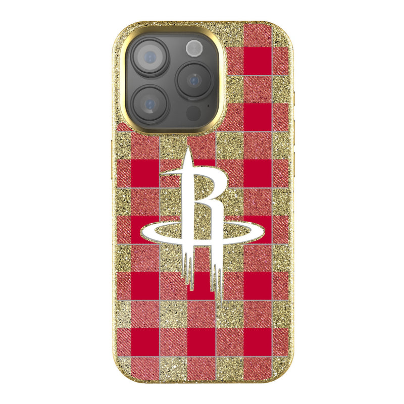 Houston Rockets Plaid iPhone Bling Phone Case