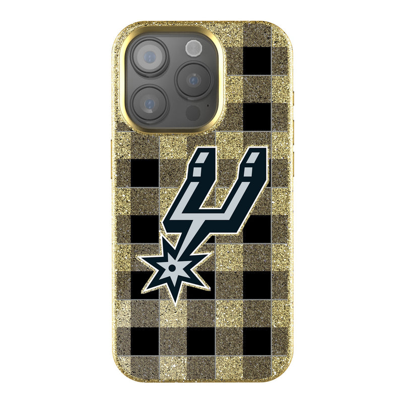 San Antonio Spurs Plaid iPhone Bling Phone Case