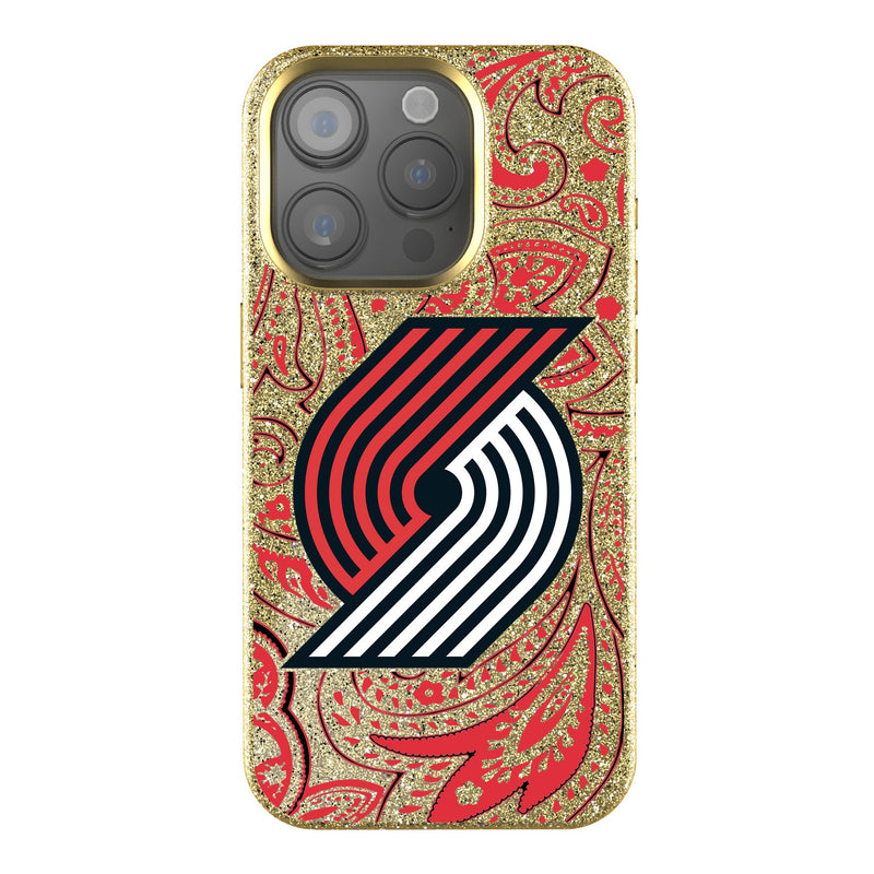 Portland Trail Blazers Paisley iPhone Bling Phone Case