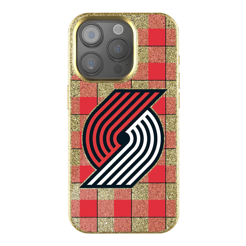 Portland Trail Blazers Plaid iPhone Bling Phone Case