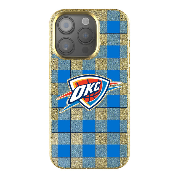 Oklahoma City Thunder Plaid iPhone Bling Phone Case