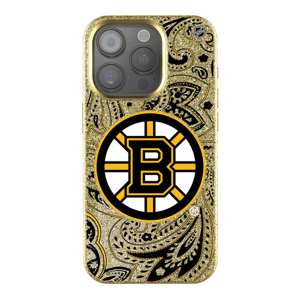 Boston Bruins Paisley iPhone Bling Phone Case