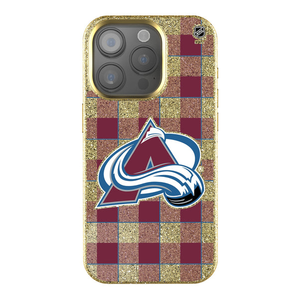 Colorado Avalanche Plaid iPhone Bling Phone Case