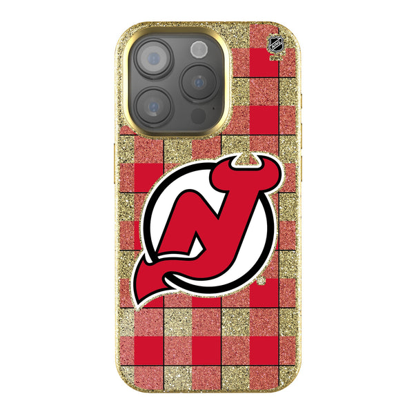 New Jersey Devils Plaid iPhone Bling Phone Case