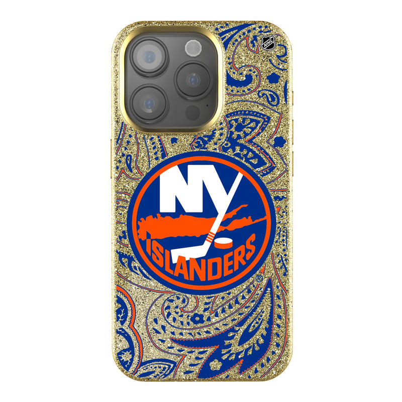 New York Islanders Paisley iPhone Bling Phone Case