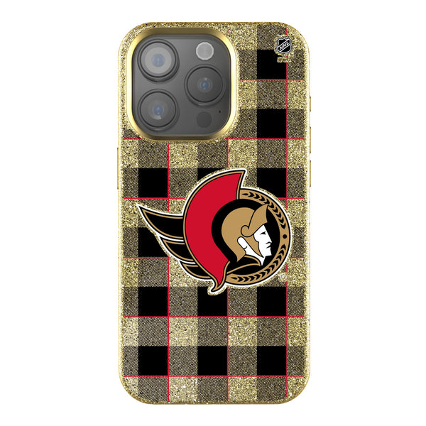 Ottawa Senators Plaid iPhone Bling Phone Case