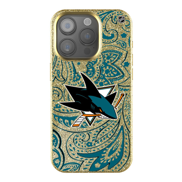 San Jose Sharks Paisley iPhone Bling Phone Case