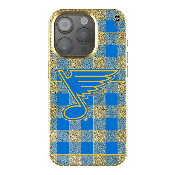 St. Louis Blues Plaid iPhone Bling Phone Case for Apple iPhone