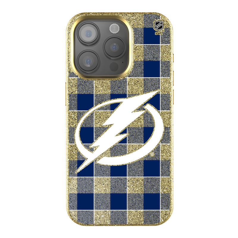 Tampa Bay Lightning Plaid iPhone Bling Phone Case