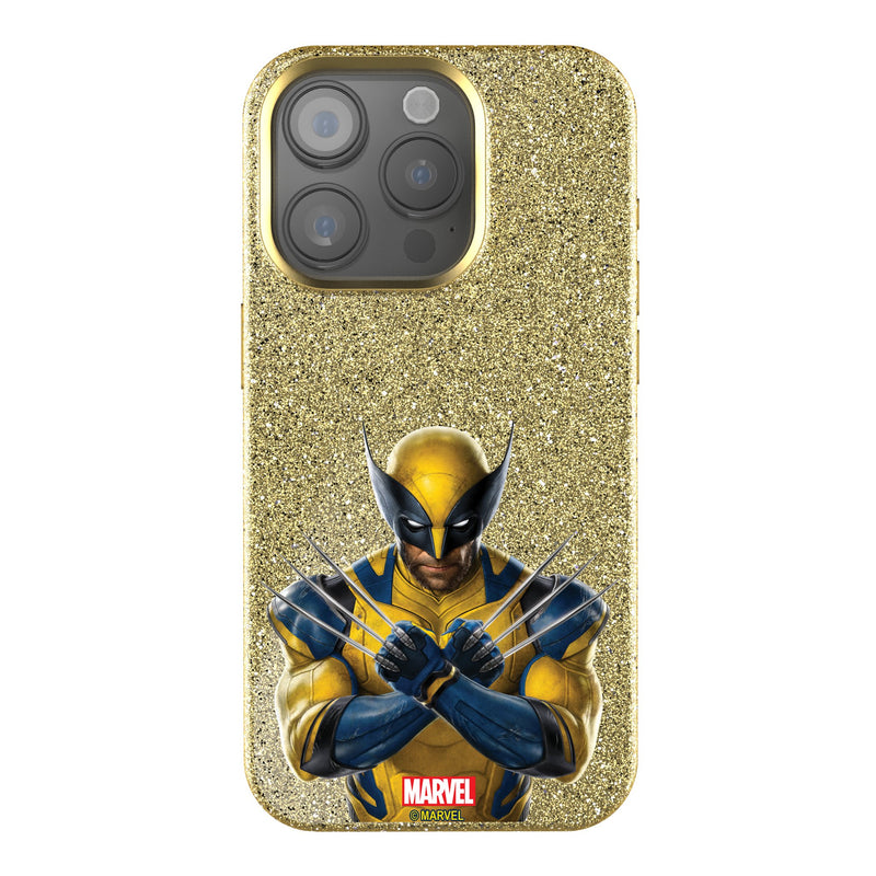 Marvel Deadpool Wolverine Badge iPhone Bling Phone Case