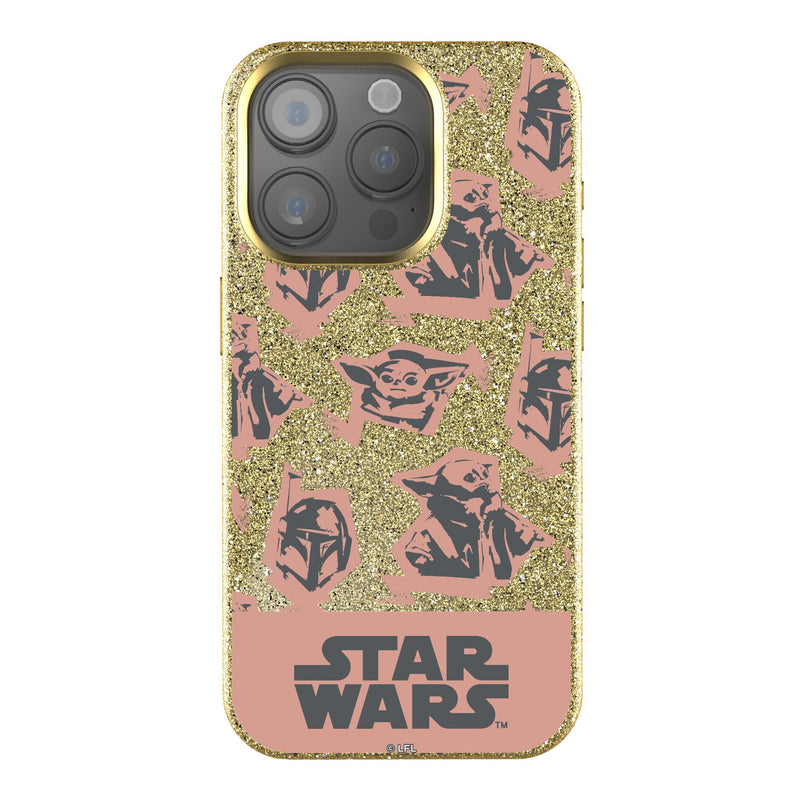 Star Wars: The Mandalorian Grogu Pattern iPhone Bling Phone Case