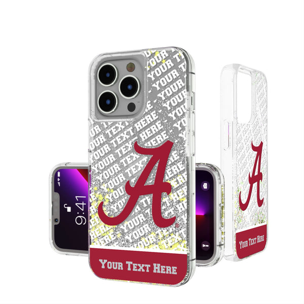 University of Alabama Crimson Tide Script A Personalized EndZone Plus iPhone Glitter Phone Case for Apple iPhone