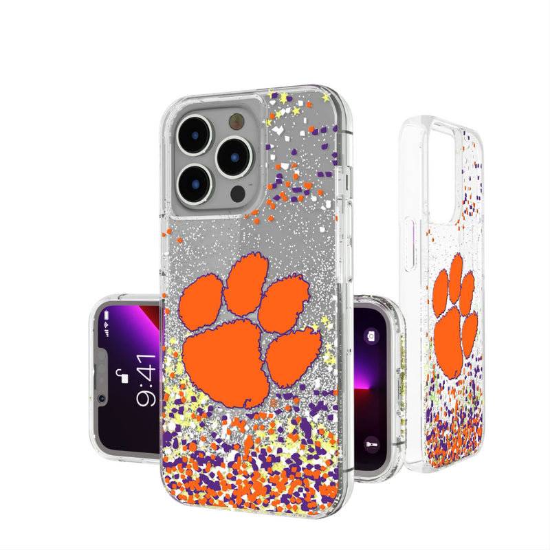 Clemson University Tigers Confetti iPhone Glitter Phone Case